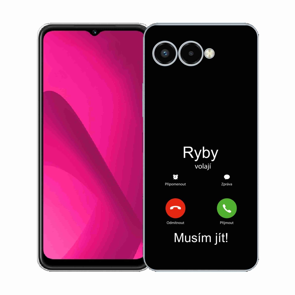 Gelový kryt mmCase na T-Mobile T Phone 3 - ryby volají černé pozadí