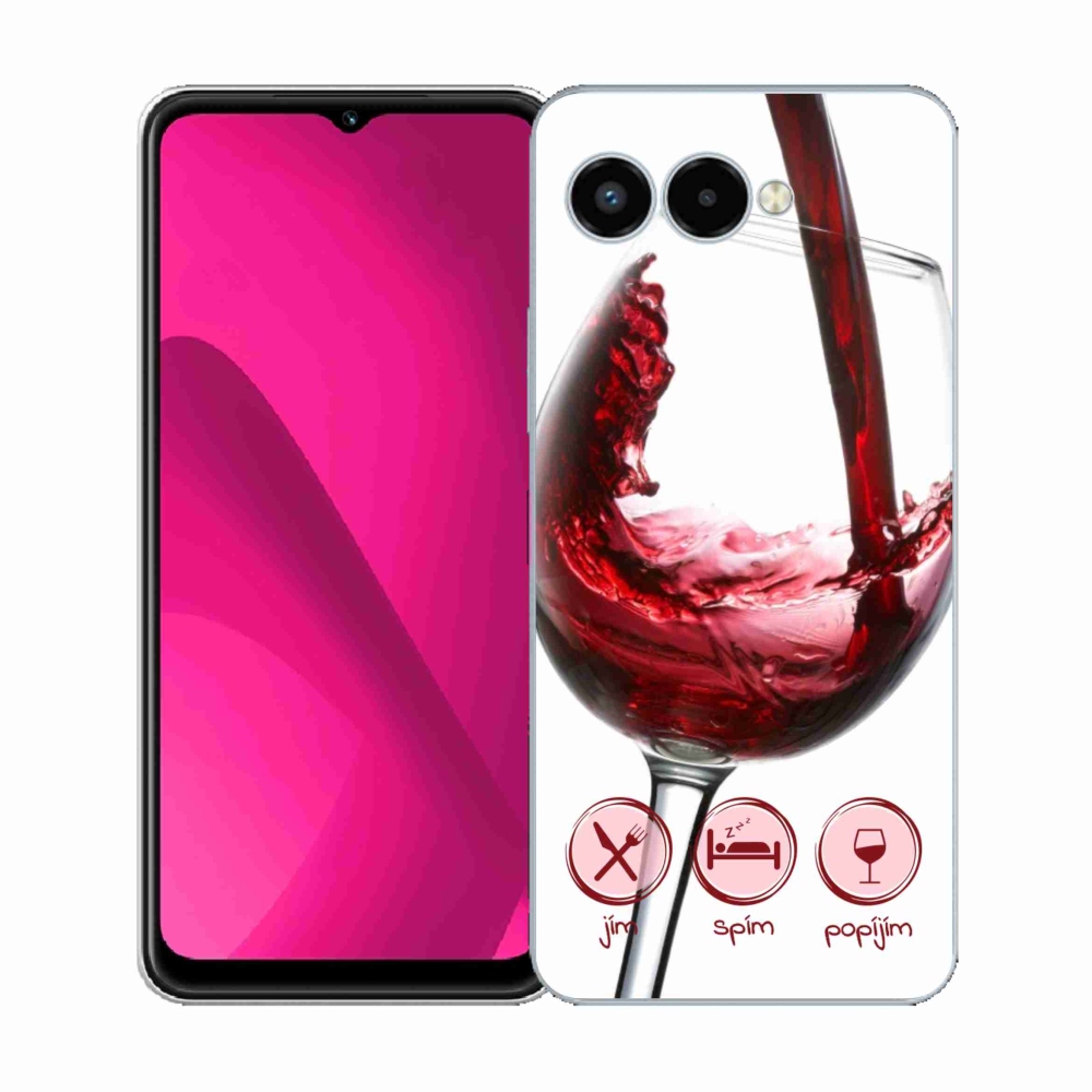 Gelový kryt mmCase na T-Mobile T Phone 3 - sklenička vína červené
