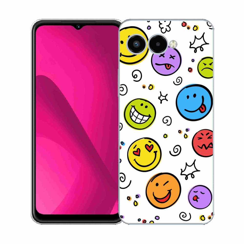 Gelový kryt mmCase na T-Mobile T Phone 3 - smajlíci