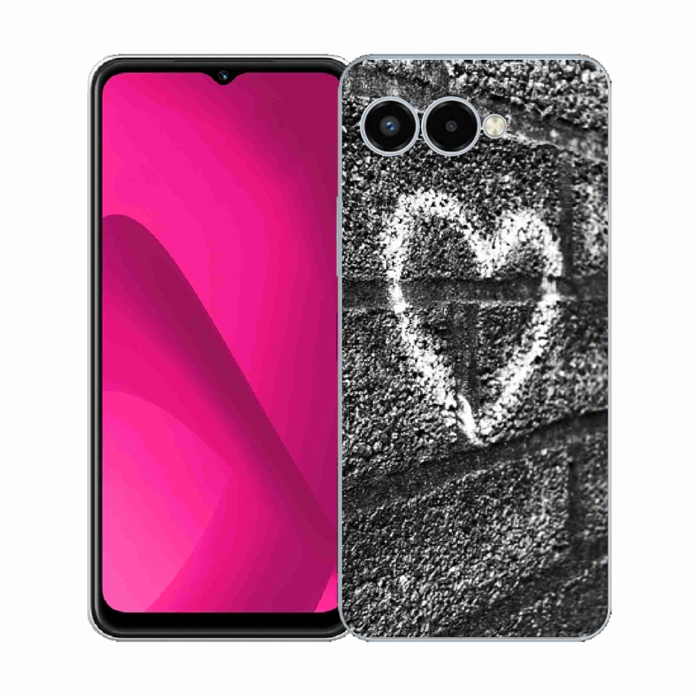 Gelový kryt mmCase na T-Mobile T Phone 3 - srdce na zdi