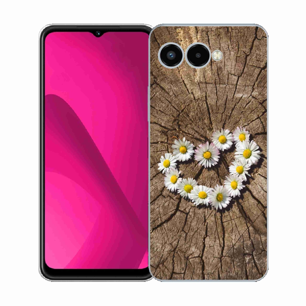 Gelový kryt mmCase na T-Mobile T Phone 3 - srdce z kopretin