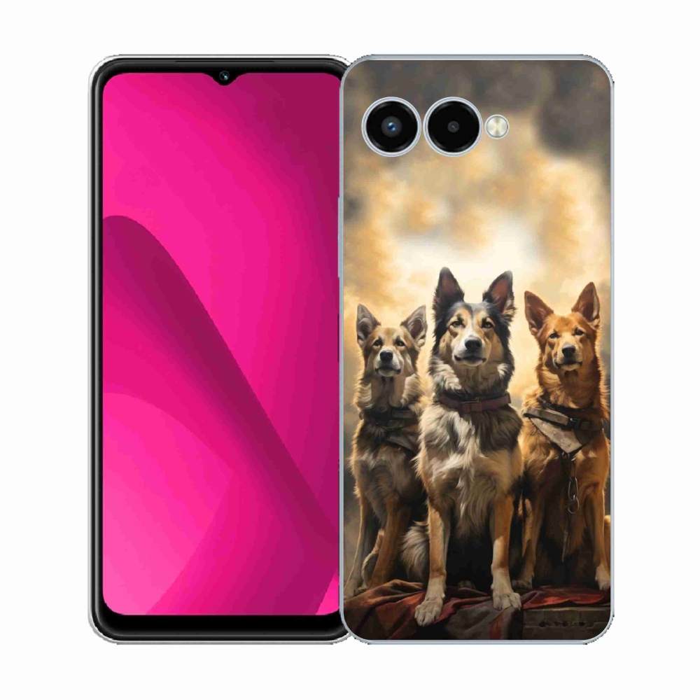 Gelový kryt mmCase na T-Mobile T Phone 3 - tři psi