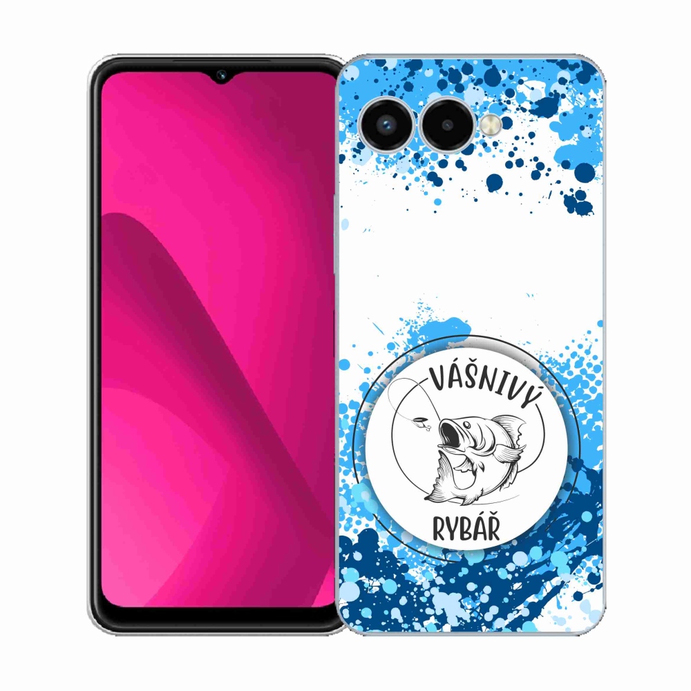Gelový kryt mmCase na T-Mobile T Phone 3 - vášnivý rybář bílé pozadí