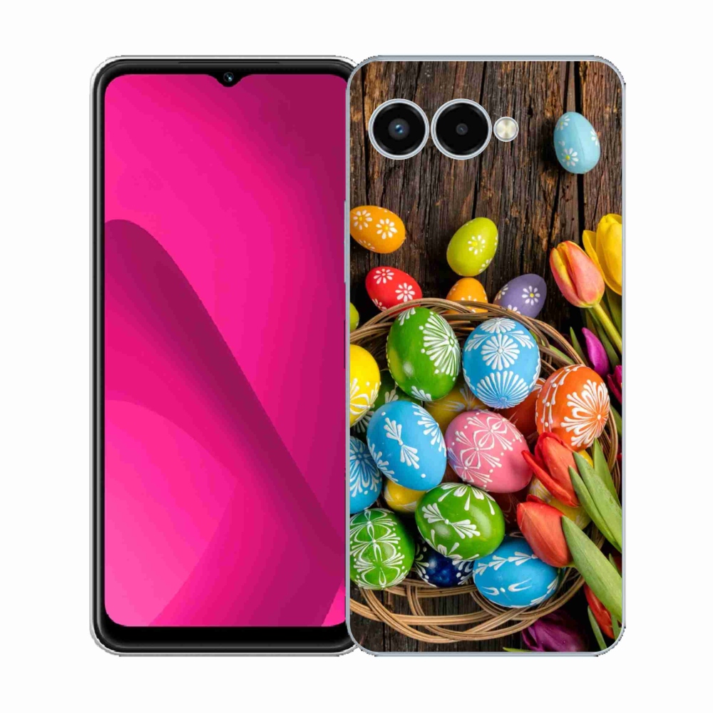 Gelový kryt mmCase na T-Mobile T Phone 3 - velikonoční vajíčka