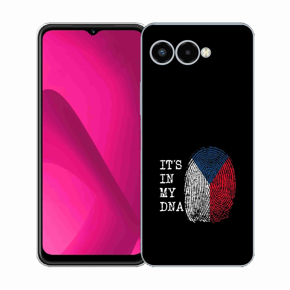 Gelový kryt mmCase na T-Mobile T Phone 3 - vlajka otisk prstu černé pozadí