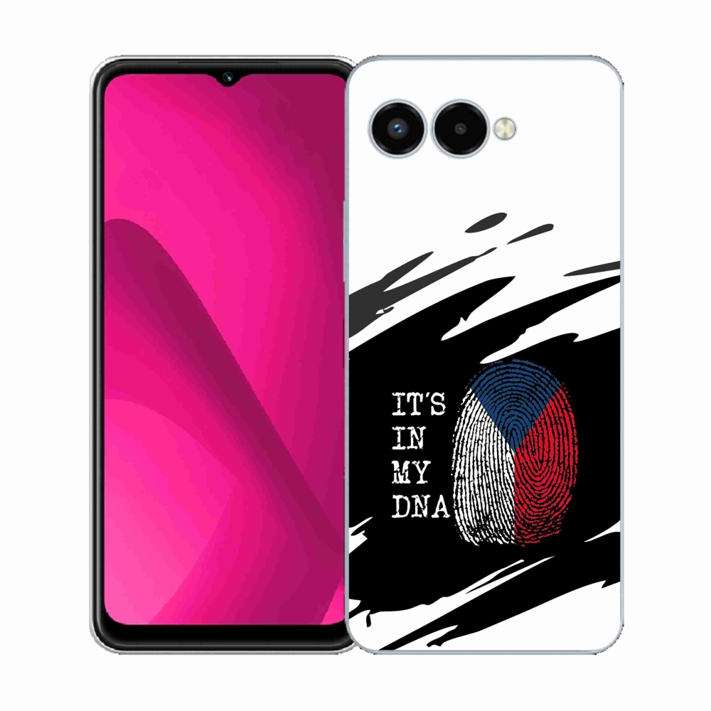 Gelový kryt mmCase na T-Mobile T Phone 3 - vlajka otisk prstu černobílé pozadí