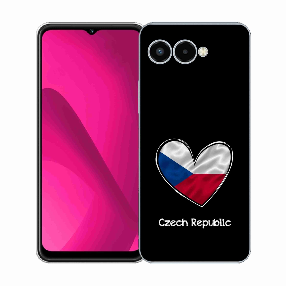 Gelový kryt mmCase na T-Mobile T Phone 3 - vlajka srdce černé pozadí