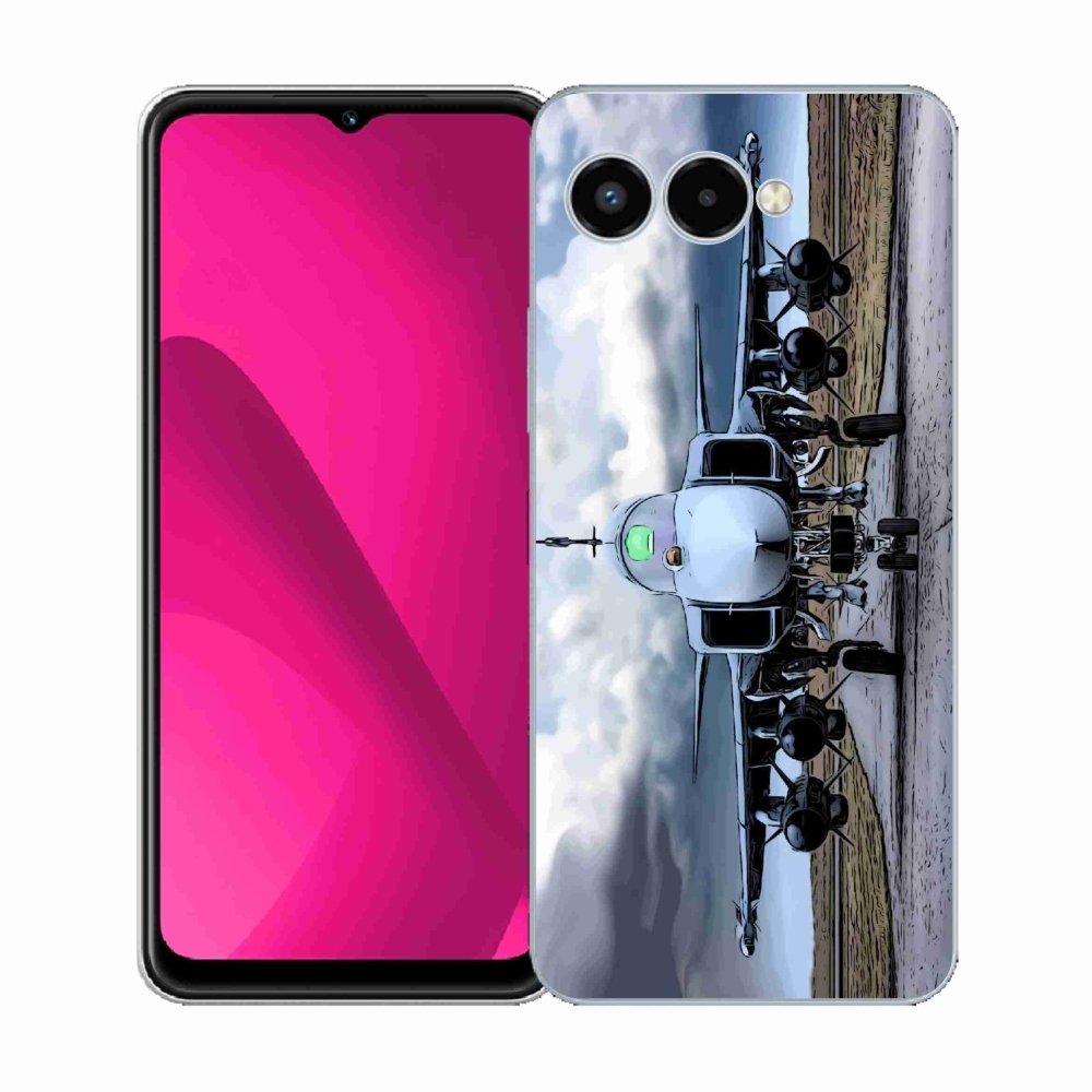 Gelový kryt mmCase na T-Mobile T Phone 3 - vojenské letadlo