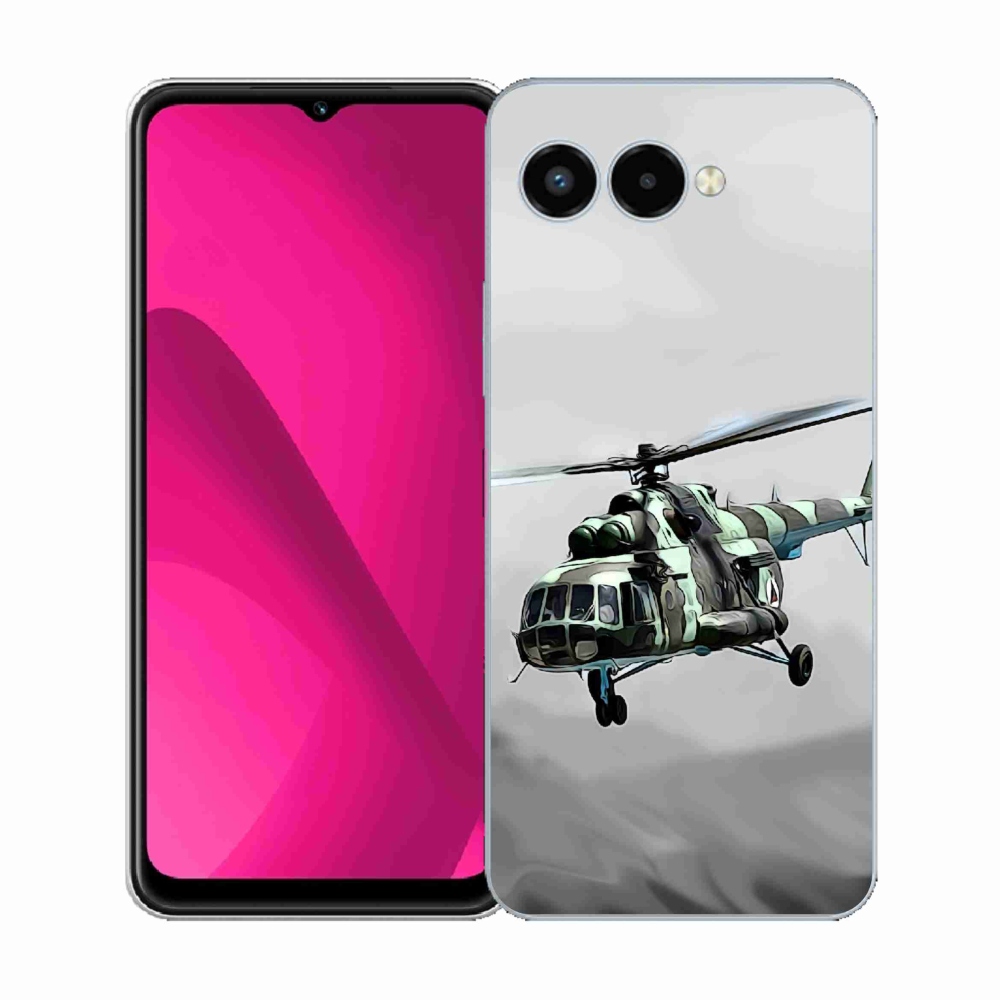 Gelový kryt mmCase na T-Mobile T Phone 3 - vojenský vrtulník