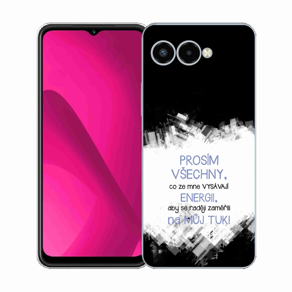 Gelový kryt mmCase na T-Mobile T Phone 3 - vtipný text 1 modrý
