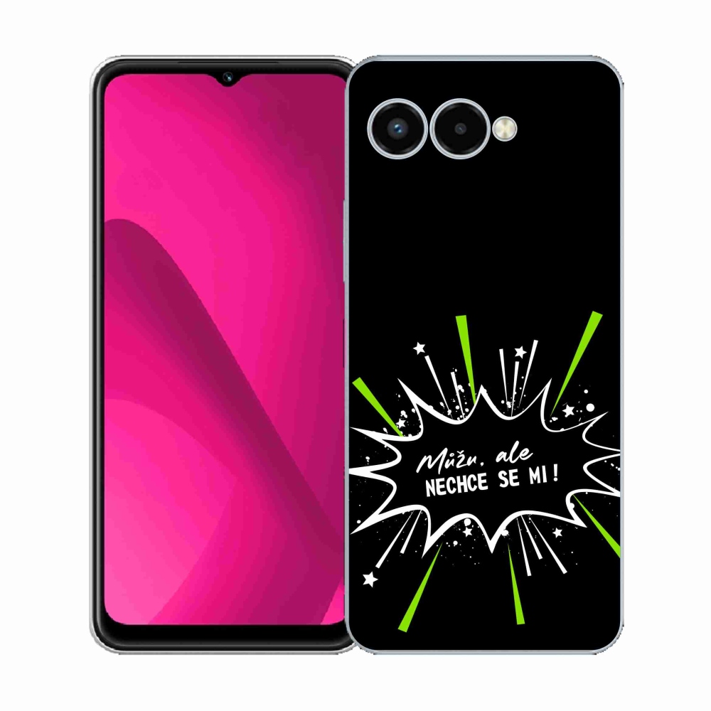 Gelový kryt mmCase na T-Mobile T Phone 3 - vtipný text 11 černé pozadí