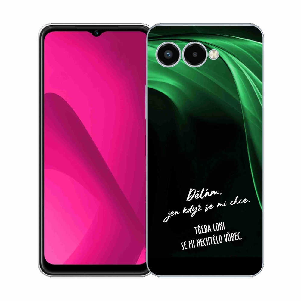 Gelový kryt mmCase na T-Mobile T Phone 3 - vtipný text 12 černé pozadí