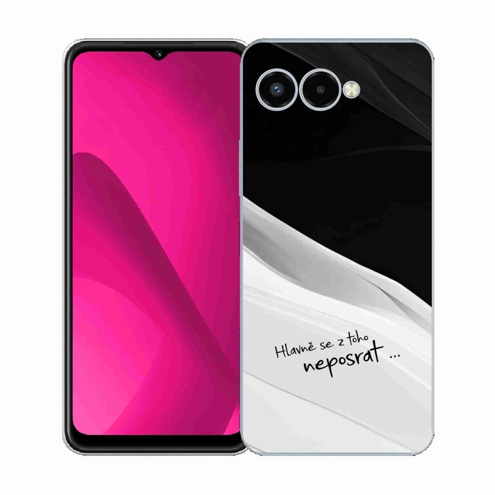 Gelový kryt mmCase na T-Mobile T Phone 3 - vtipný text 13 bíločerné pozadí
