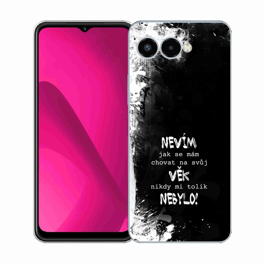 Gelový kryt mmCase na T-Mobile T Phone 3 - vtipný text 14 černé pozadí