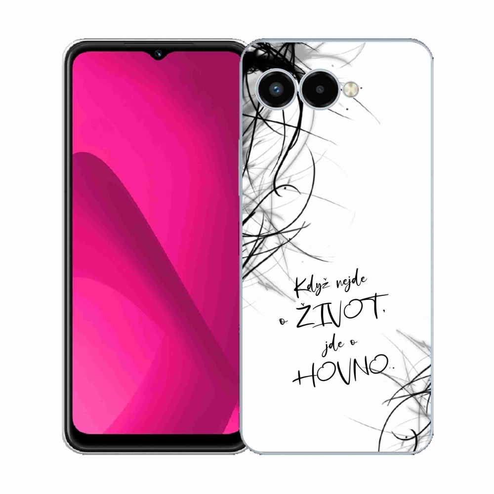Gelový kryt mmCase na T-Mobile T Phone 3 - vtipný text 16 bílé pozadí