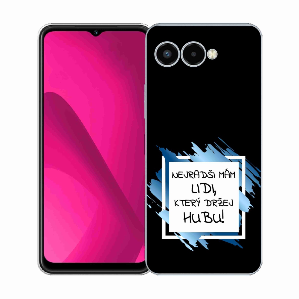 Gelový kryt mmCase na T-Mobile T Phone 3 - vtipný text 7 bíločerné pozadí