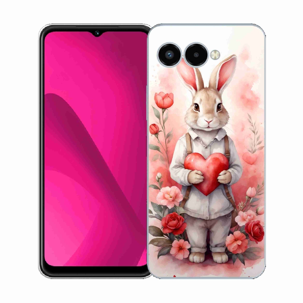 Gelový kryt mmCase na T-Mobile T Phone 3 - zajíc se srdíčkem