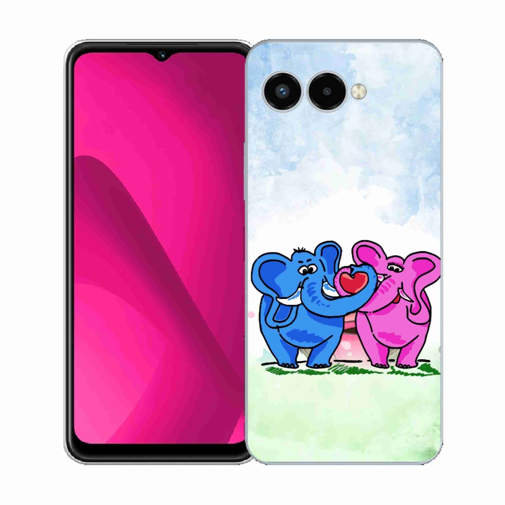Gelový kryt mmCase na T-Mobile T Phone 3 - zamilovaní sloni
