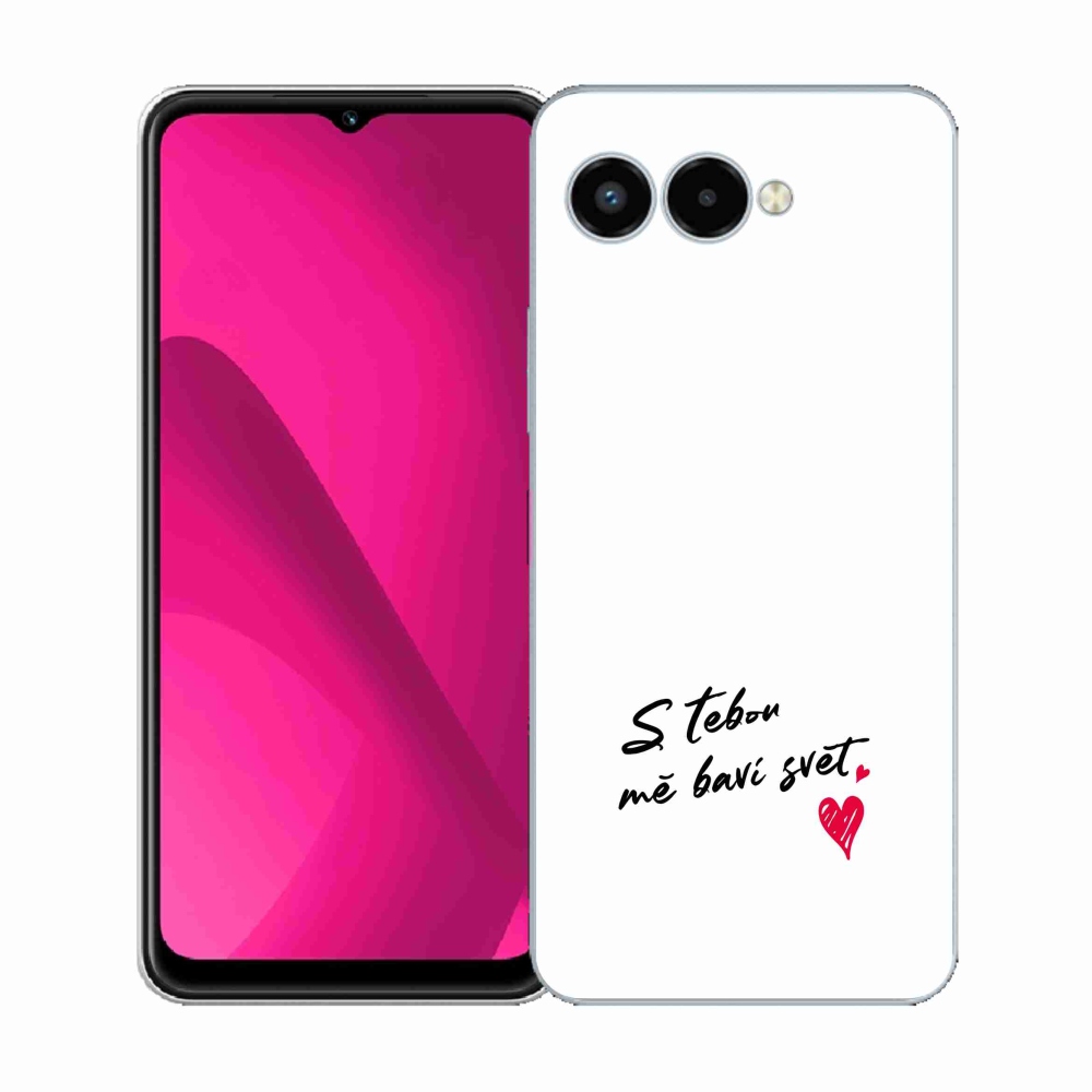 Gelový kryt mmCase na T-Mobile T Phone 3 - zamilovaný text 1 bílé pozadí