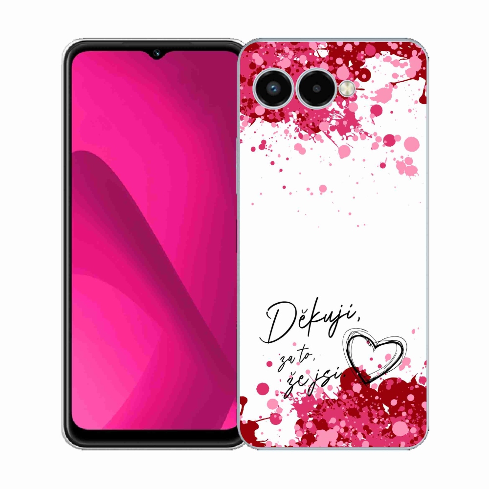 Gelový kryt mmCase na T-Mobile T Phone 3 - zamilovaný text 2 bílé pozadí