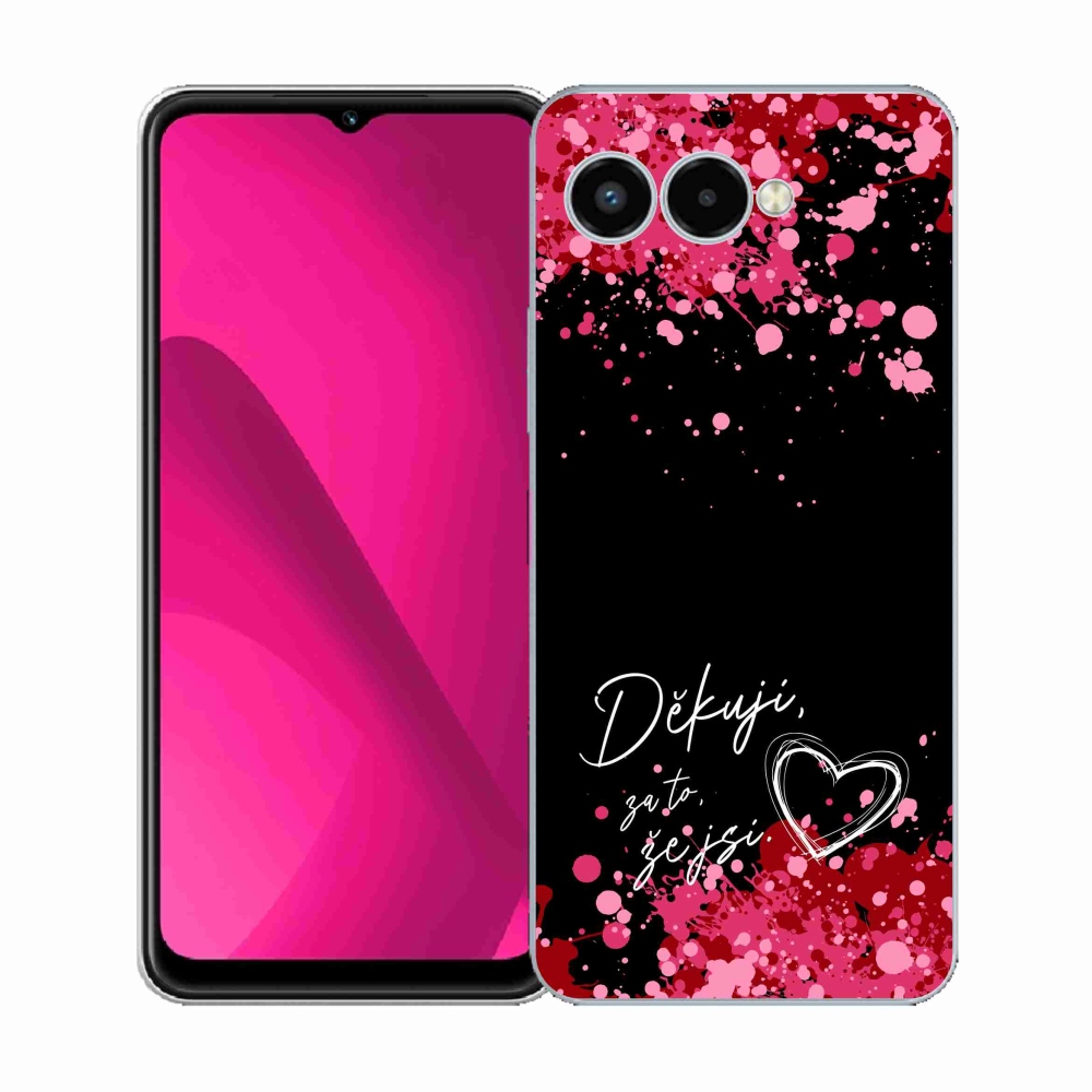 Gelový kryt mmCase na T-Mobile T Phone 3 - zamilovaný text 2 černé pozadí