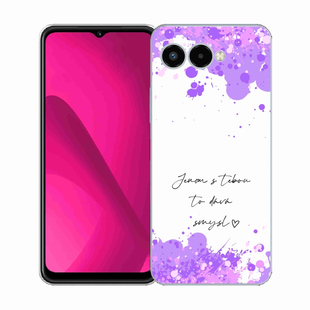 Gelový kryt mmCase na T-Mobile T Phone 3 - zamilovaný text bílé pozadí