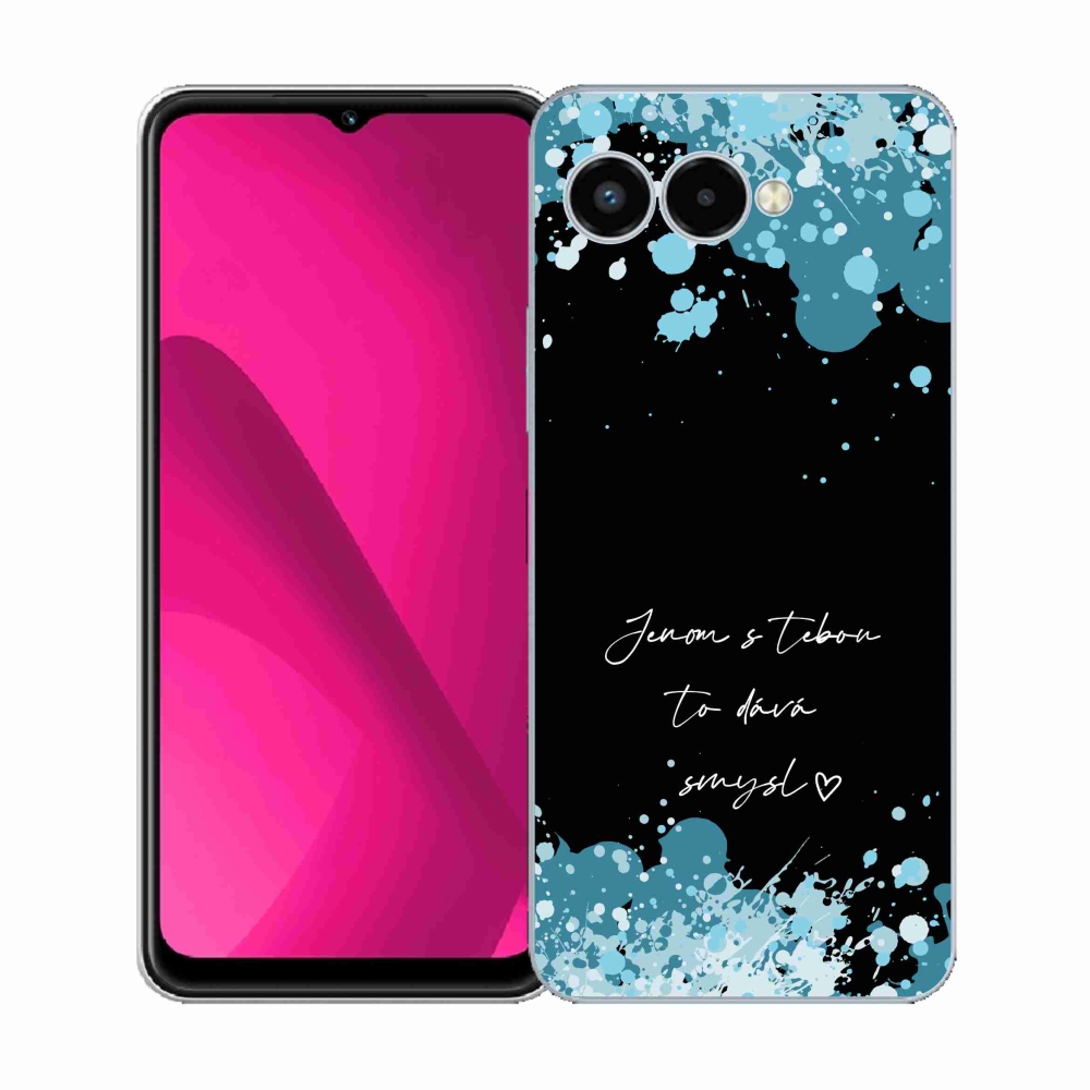 Gelový kryt mmCase na T-Mobile T Phone 3 - zamilovaný text černé pozadí