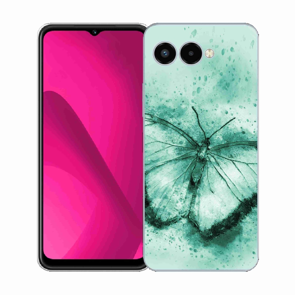 Gelový kryt mmCase na T-Mobile T Phone 3 - zelený motýl