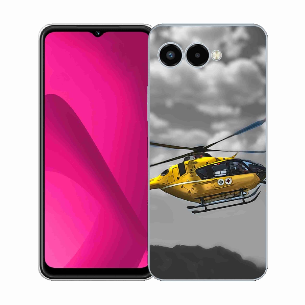 Gelový kryt mmCase na T-Mobile T Phone 3 - žlutá helikoptéra