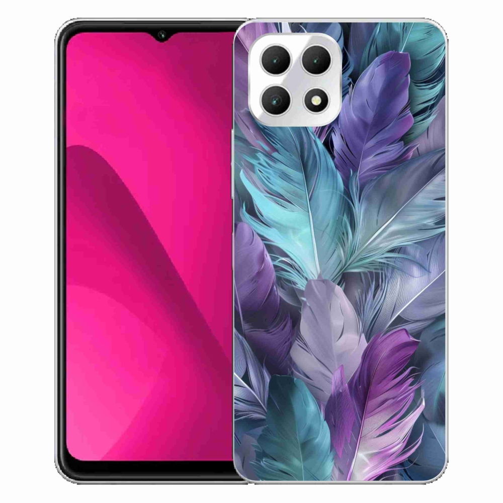 Gelový kryt mmCase na T phone 2 - barevné peří 2