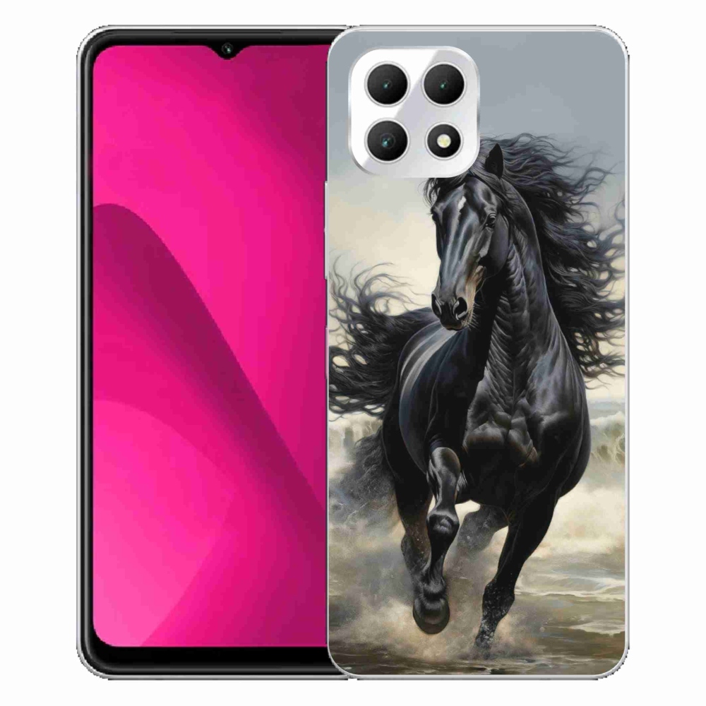 Gelový kryt mmCase na T phone 2 - běžící černý kůň