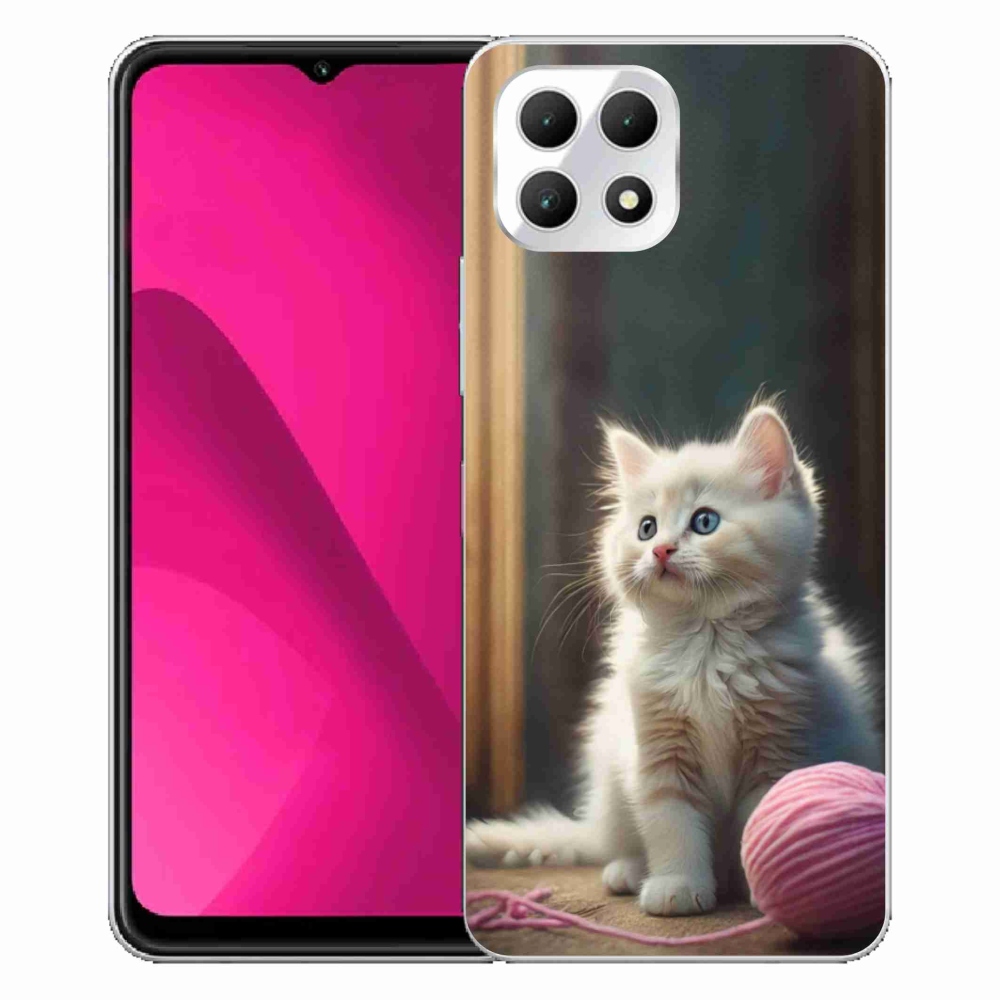 Gelový kryt mmCase na T phone 2 - bílé kotě 2