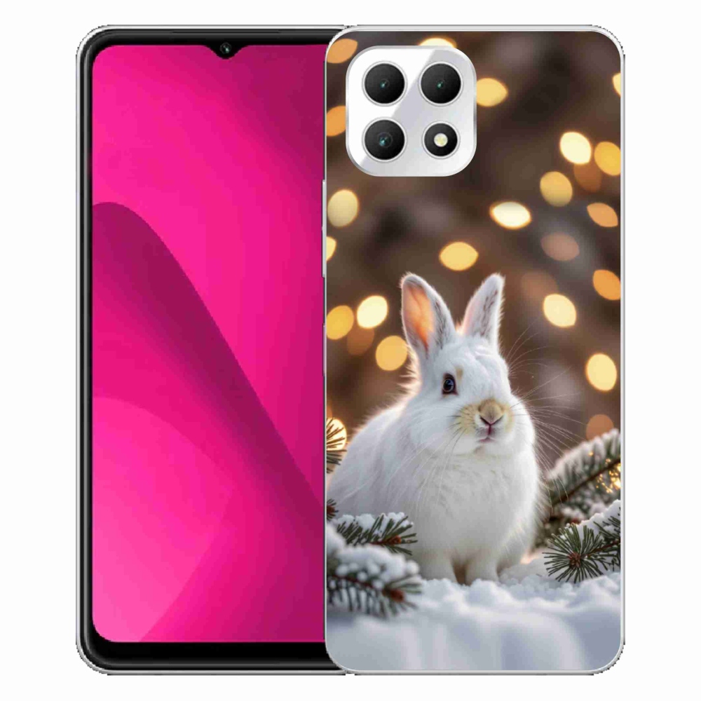Gelový kryt mmCase na T phone 2 - bílý zajíc