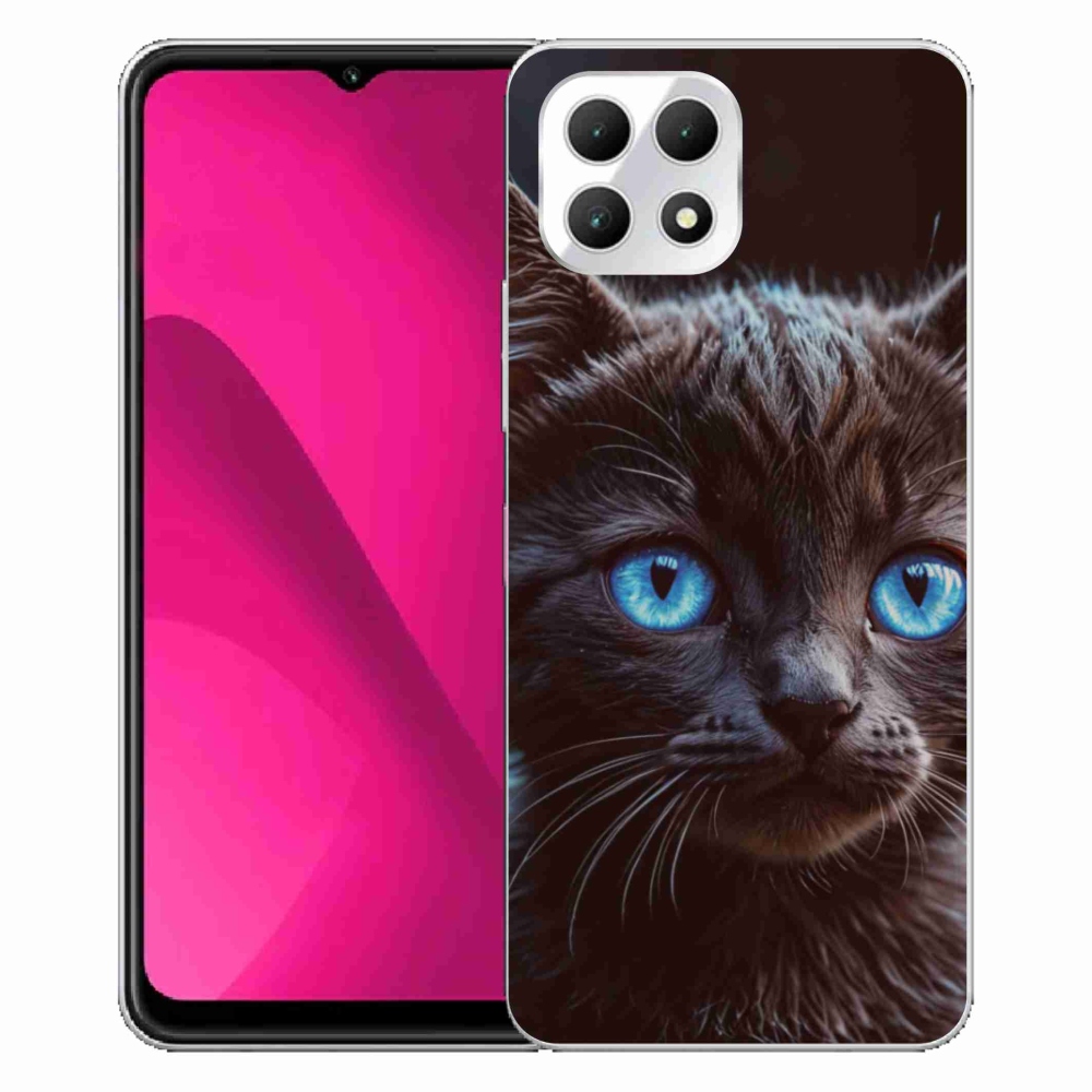 Gelový kryt mmCase na T phone 2 - černé kotě 2