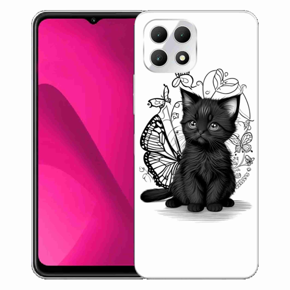 Gelový kryt mmCase na T phone 2 - černé kotě