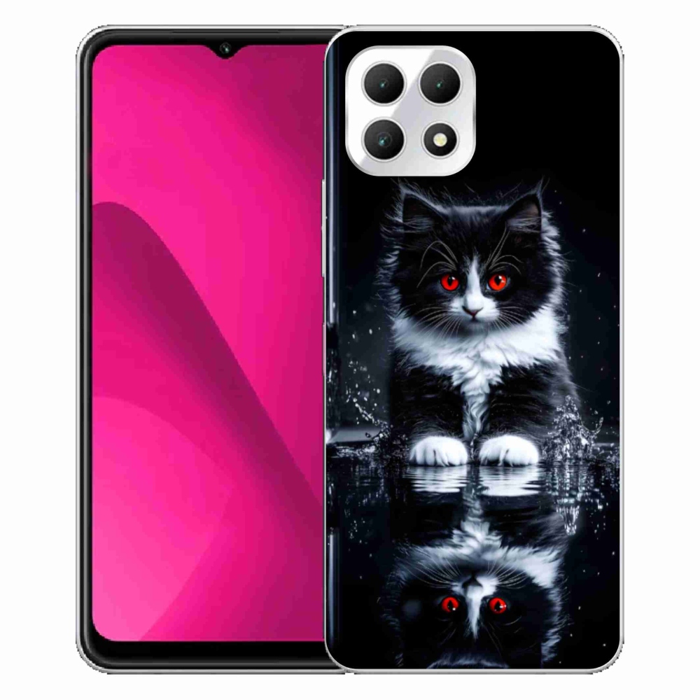 Gelový kryt mmCase na T phone 2 - černobílé kotě