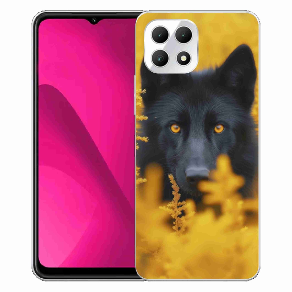 Gelový kryt mmCase na T phone 2 - černý vlk 2