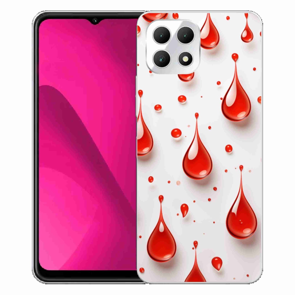 Gelový kryt mmCase na T phone 2 - červené kapky