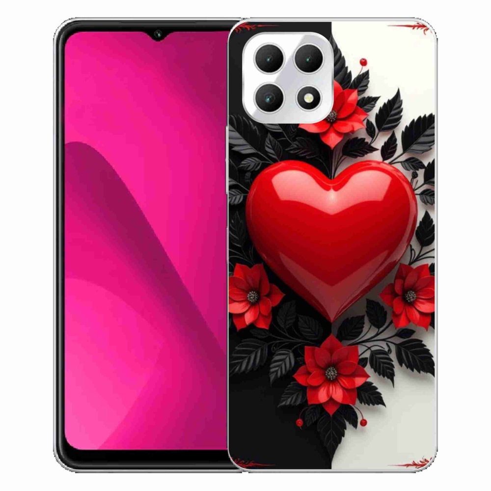 Gelový kryt mmCase na T phone 2 - červené srdce