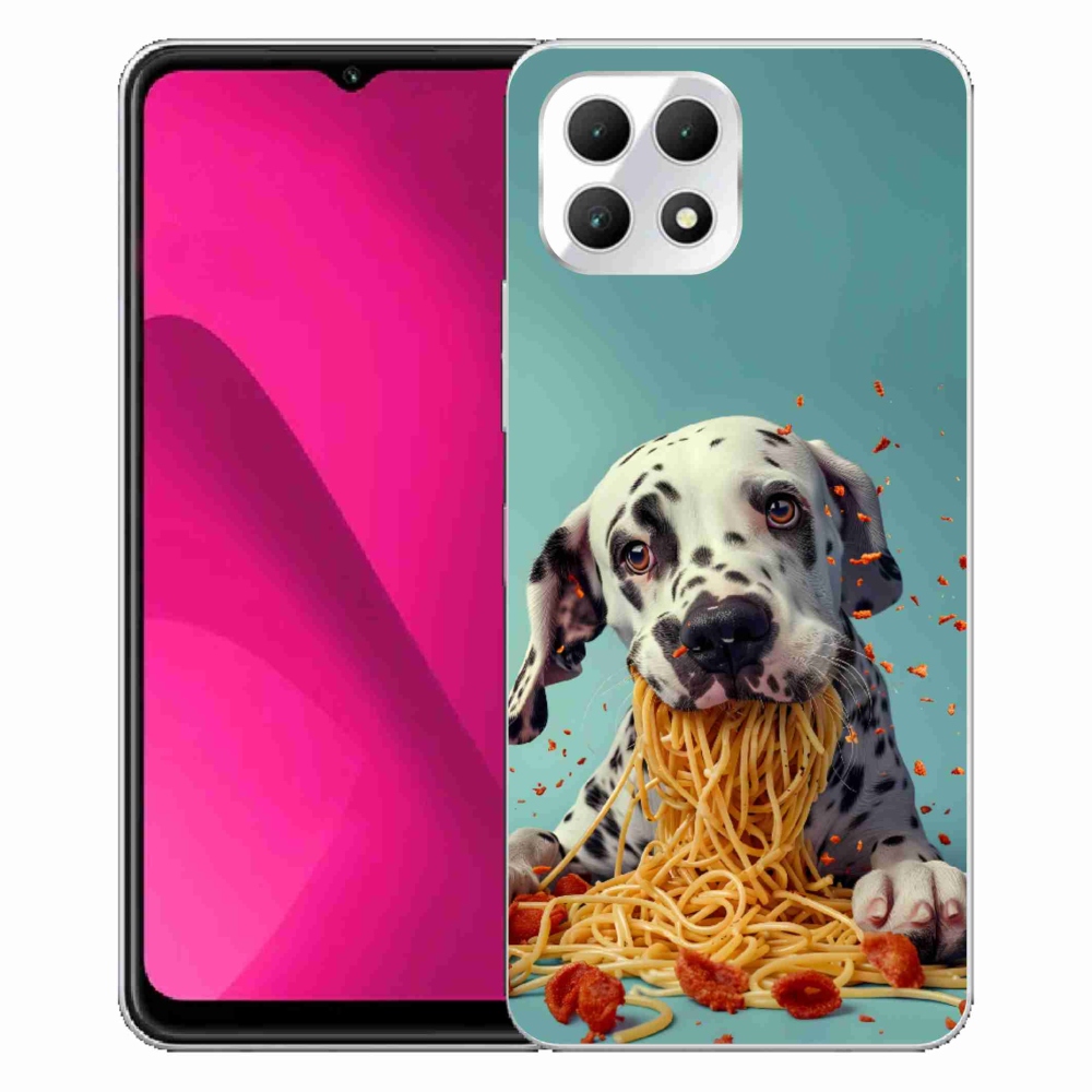 Gelový kryt mmCase na T phone 2 - dalmatin a špagety