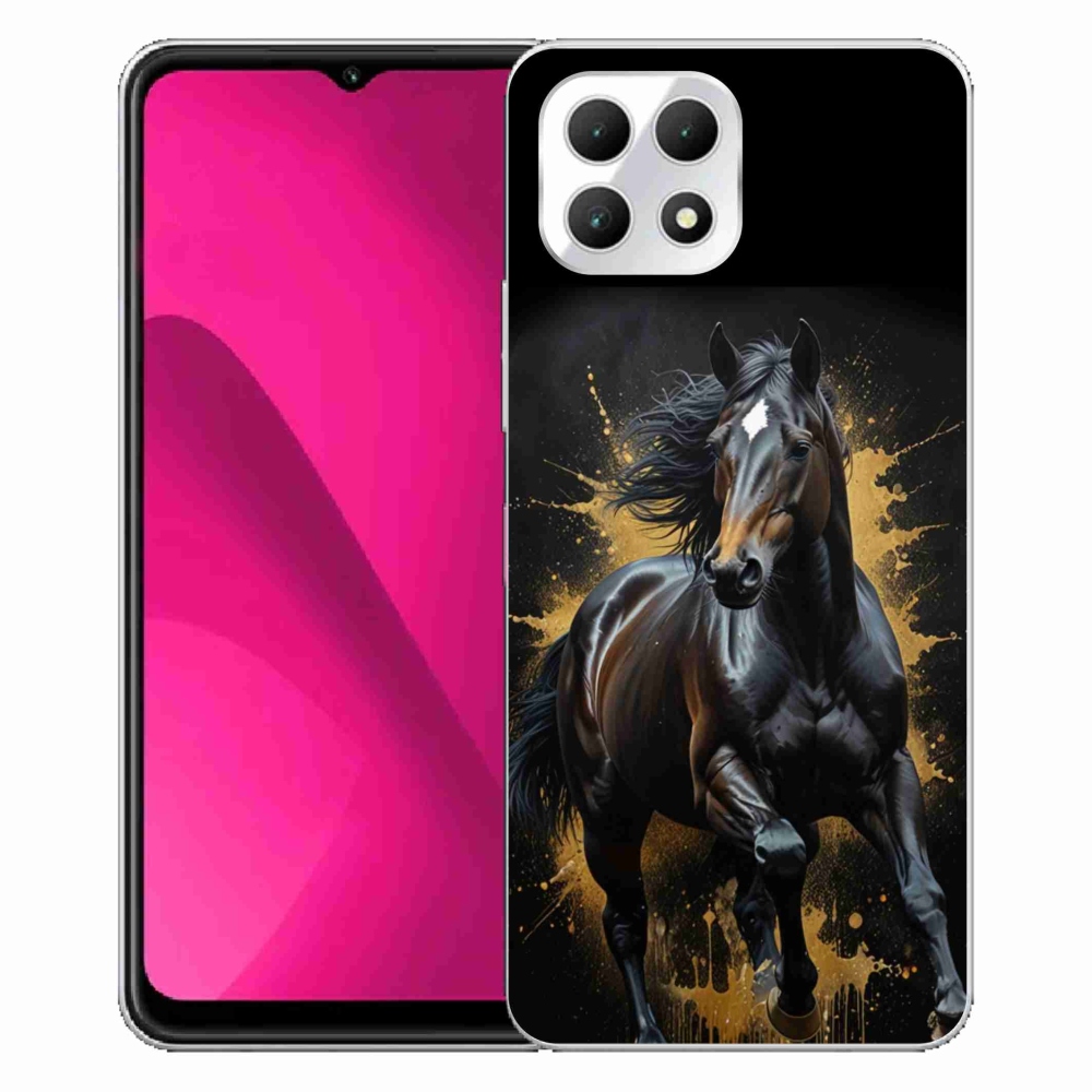 Gelový kryt mmCase na T phone 2 - elegantní černý hřebec