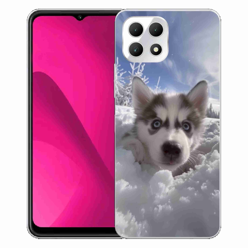 Gelový kryt mmCase na T phone 2 - husky ve sněhu