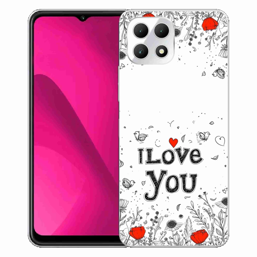 Gelový kryt mmCase na T phone 2 - I love you bílé pozadí