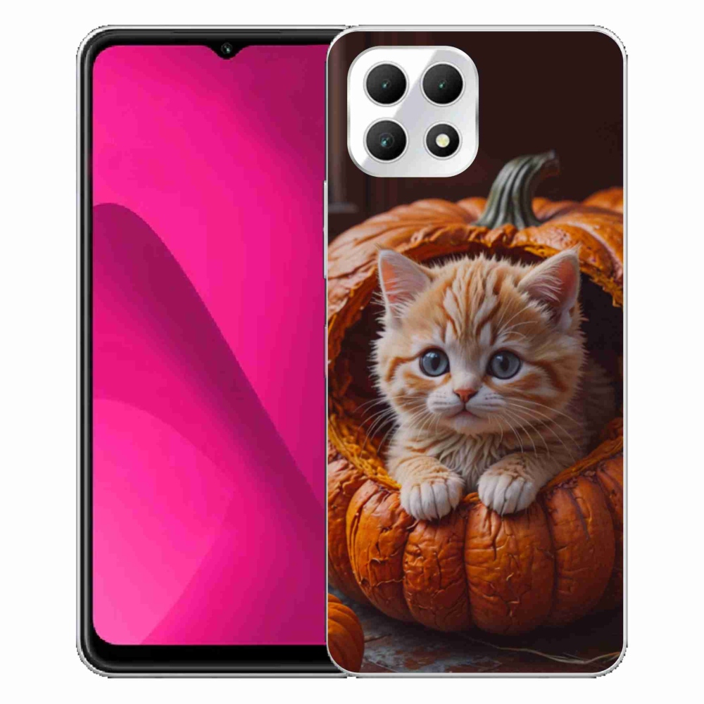 Gelový kryt mmCase na T phone 2 - kotě a dýně 2