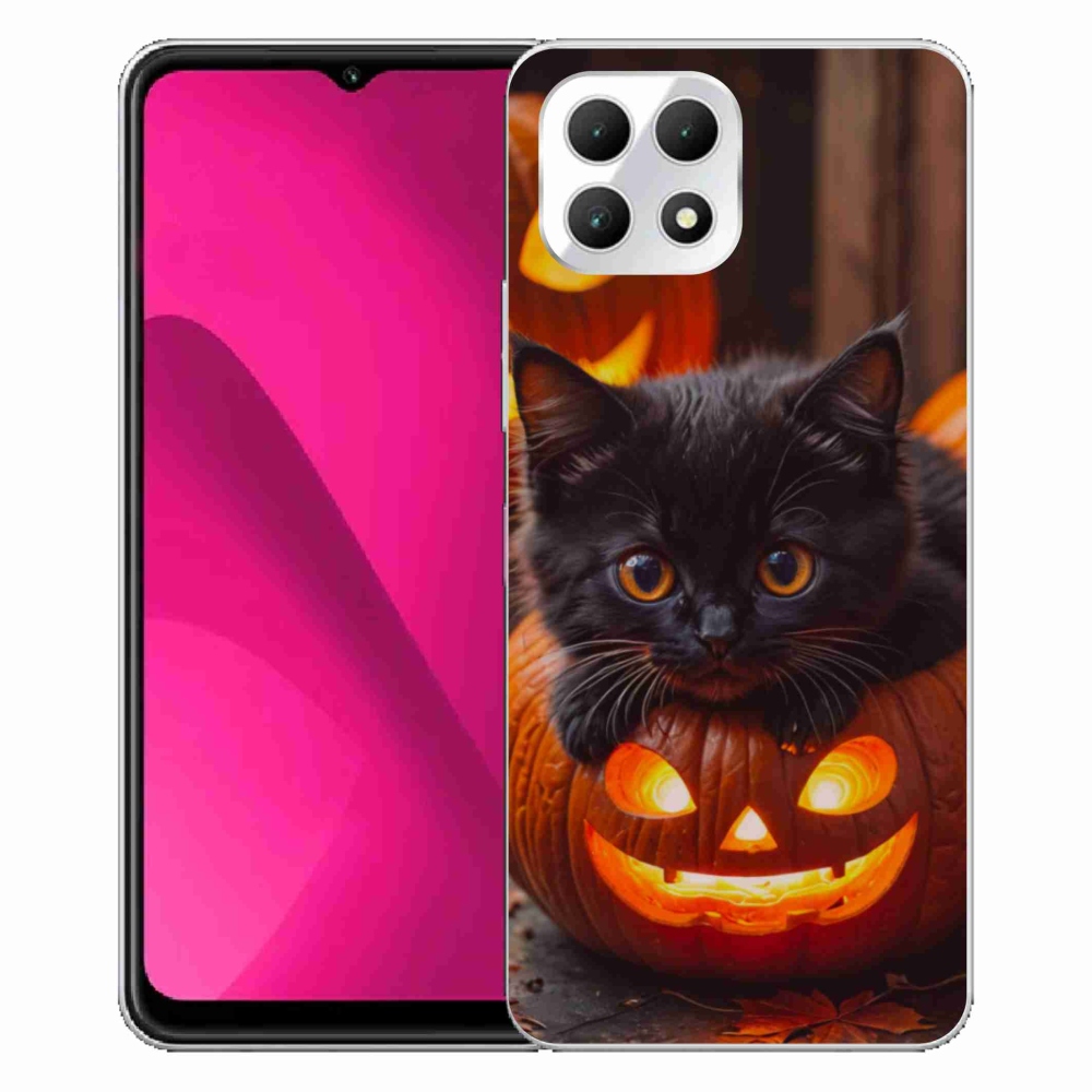 Gelový kryt mmCase na T phone 2 - kotě a dýně