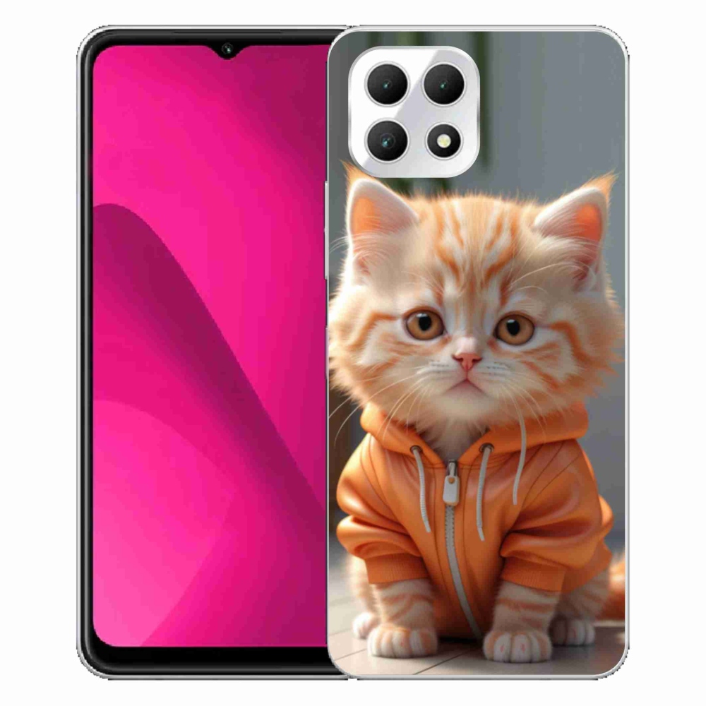 Gelový kryt mmCase na T phone 2 - kotě v mikině
