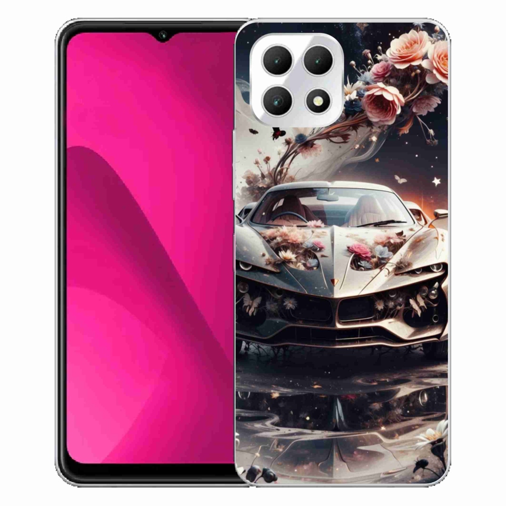 Gelový kryt mmCase na T phone 2 - květinový sportovní vůz