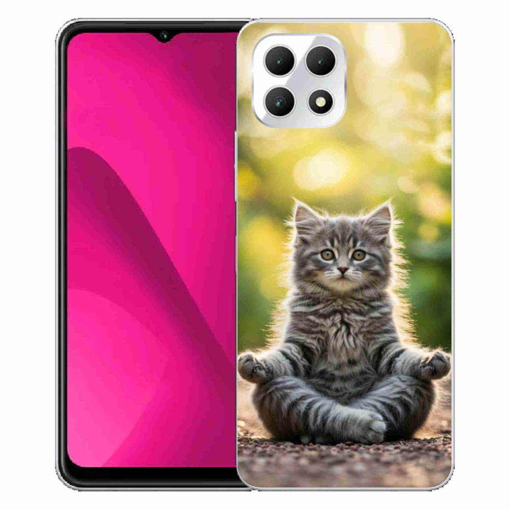 Gelový kryt mmCase na T phone 2 - meditující kotě