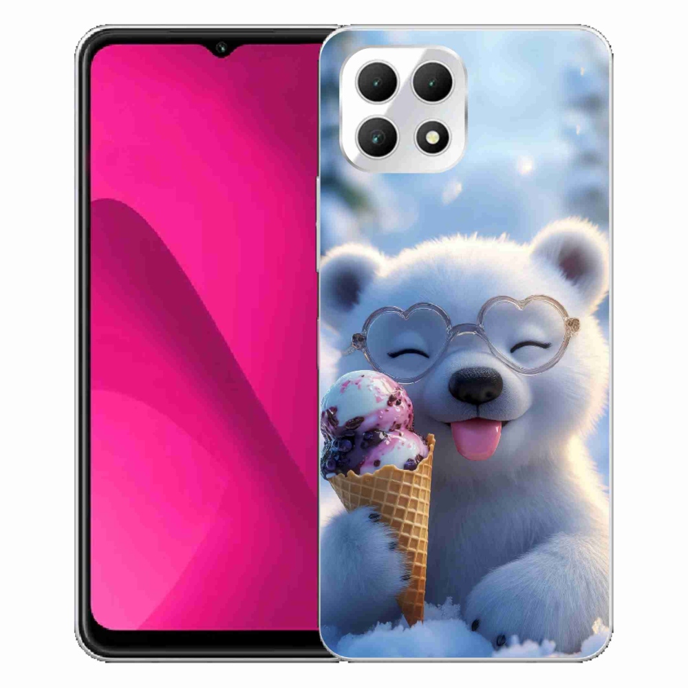 Gelový kryt mmCase na T phone 2 - medvídek se zmrzlinou