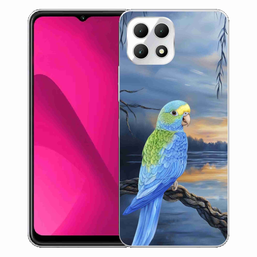 Gelový kryt mmCase na T phone 2 - modrý papoušek